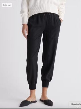 Quince Vintage Wash Tencel Utility Jogger Black